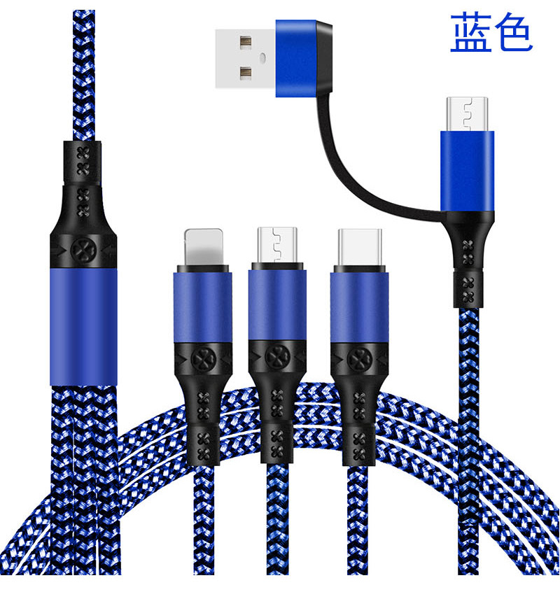 Five-in-one braided data cable